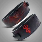 Close-up of the Berserker weightlifting belt's lever buckle and high-quality leather craftsmanship.