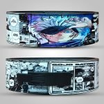Satoru Gojo anime weightlifting belt with custom design and durable leather support.