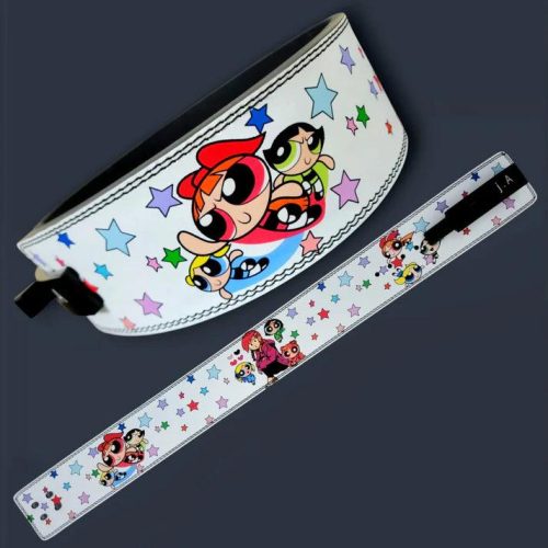 Blossom Bubbles Buttercup leather lifting belt for gym workouts