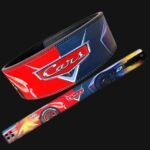 Lightning McQueen themed leather weightlifting belt with red racing design and car-inspired graphics.