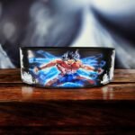Goku Ultra Instinct Weightlifting Belt featuring anime-inspired blue energy design.