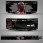 Michael Jordan weightlifting lever belt featuring a bold black design with iconic player graphics and name prints.