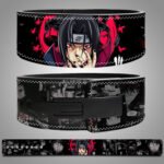 Itachi uchiha Leather weightlifting belt featuring Itachi Uchiha artwork from Naruto series.