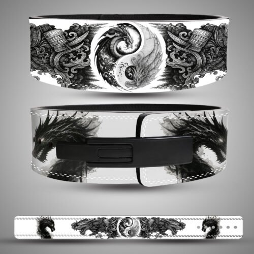 Yin-Yang Dragon Power Belt | Leather Weightlifting Belt