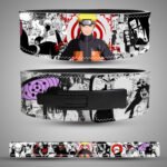 Naruto Gym Belt – anime leather powerlifting belt with Naruto Uzumaki artwork and chakra aura design.
