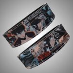 Custom Sung Jinwoo weightlifting belt featuring dark blue and black manga design from Solo Leveling anime.