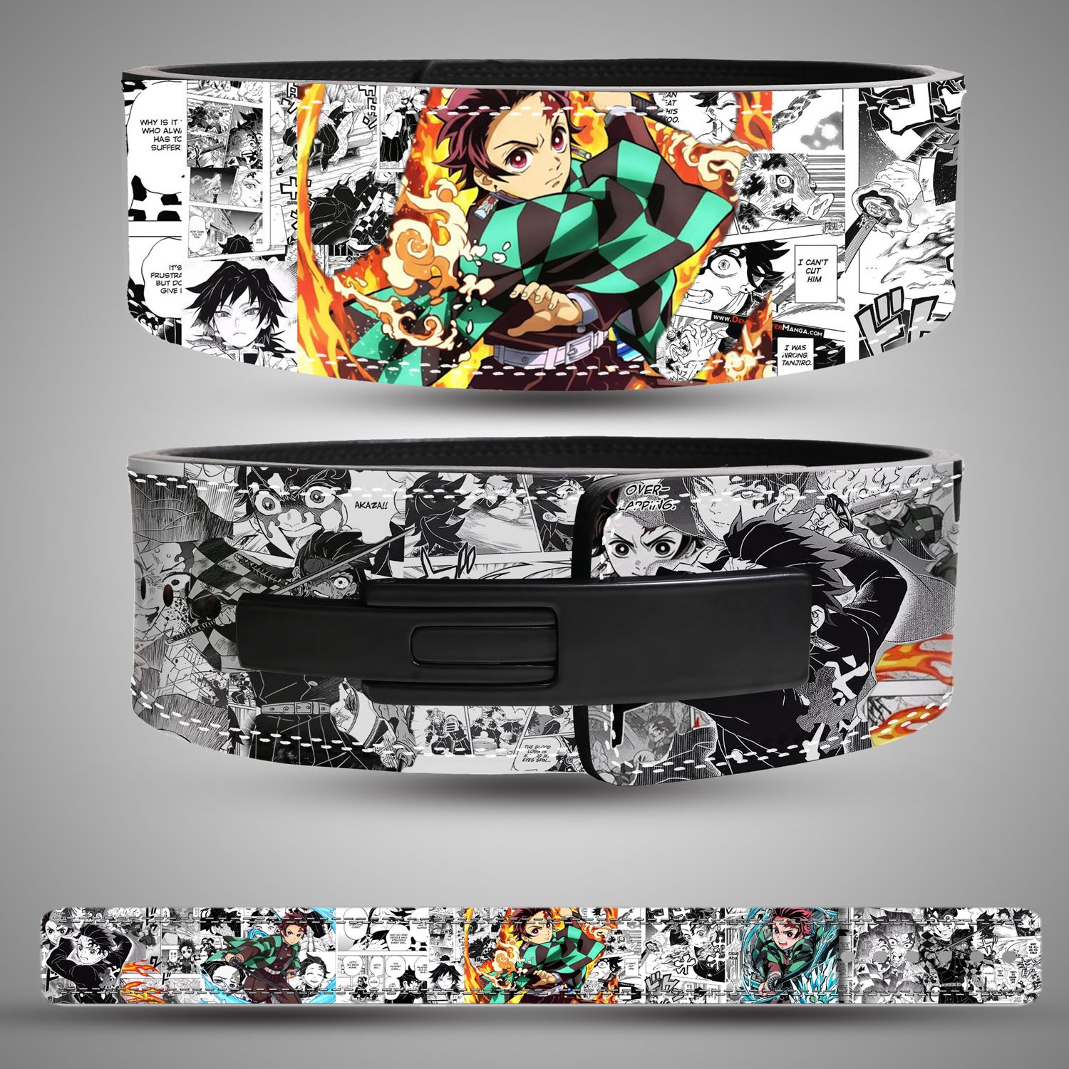 Tanjiro-Lifting-Gym-Belt Tanjiro Anime Weightlifting Belt – Front Design with Manga Artwork