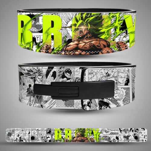 Broly gym belt with green aura anime artwork