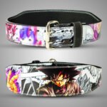 Goku Black anime weightlifting belt 4 inch wide with 7mm leather and double prong buckle