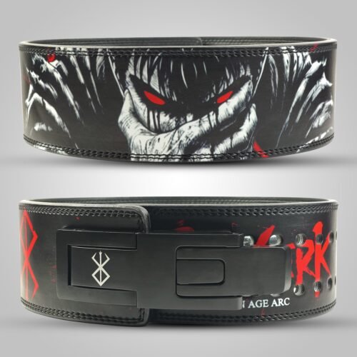 Berserk gym belt with red eyes artwork