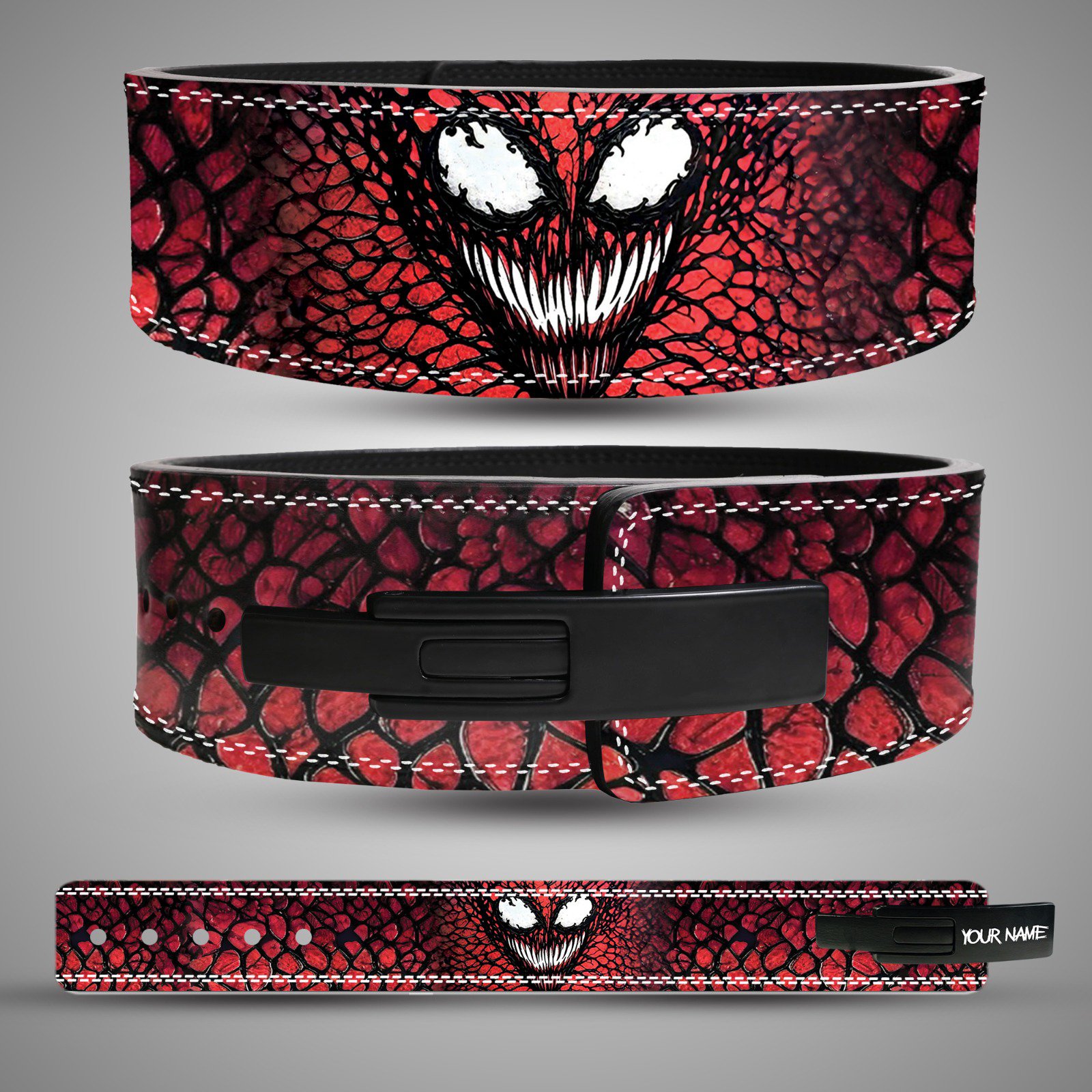 Carnage-Anime-Weightlifting-Belt-Symbiote-Face-Red-Black Carnage-Anime-Weightlifting-Belt-Symbiote-Face-Red-Black