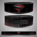 Superman gym belt with black and red shield