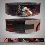Ichigo Mugetsu Bankai lever weightlifting belt made of black split leather.