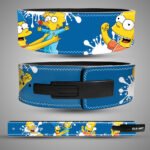 Simpsons family lever powerlifting belt blue design