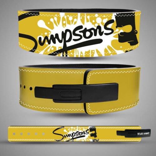 Add some attitude to your gym sessions with the Simpsons Bart custom lever belt featuring a bold graffiti design.