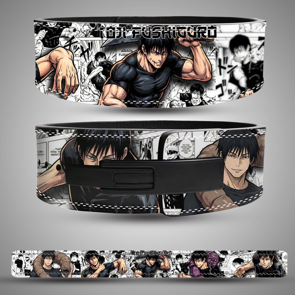 Toji Fushiguro Anime Weightlifting Belt Toji-Fushiguro-Custom-Anime-Weightlifting-Belt-Jujutsu-Kaisen-Manga.