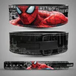 Custom split leather 13mm Web Warrior Spider-Man weightlifting belt.