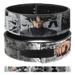 Goku Black powerlifting belt in black and white manga design