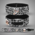Premium leather One Piece Luffy anime powerlifting belt for gym workouts