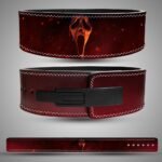 Premium leather Ghost Face weightlifting lever belt for gym workouts
