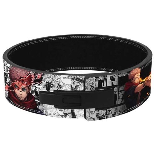 Custom Sukuna powerlifting belt with manga artwork