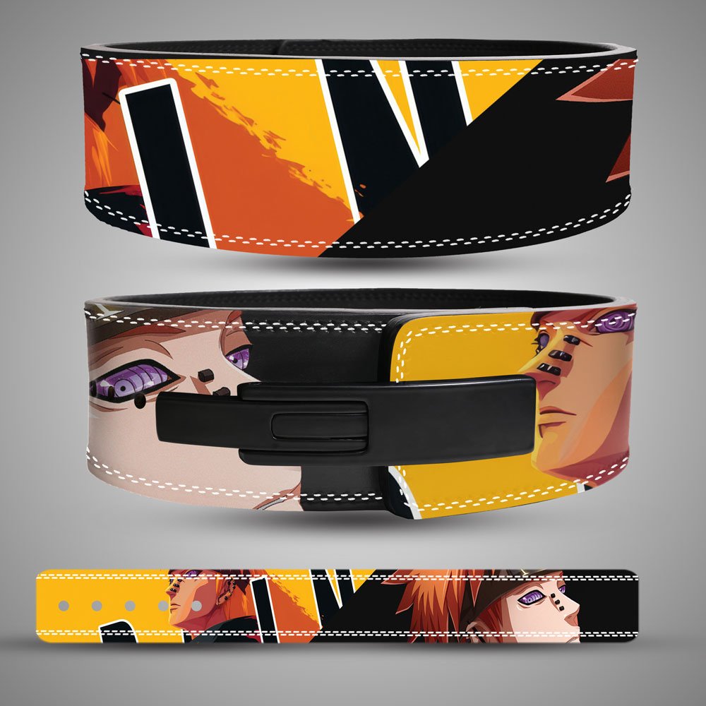 Pain-Anime-Weightlifting-Belt Pain anime weightlifting lever belt with Rinnegan artwork
