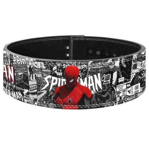 Custom 13mm lever belt with Spider-Man artwork for powerlifters