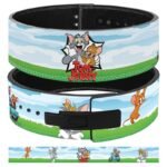Tom and Jerry custom weightlifting belt with lever buckle