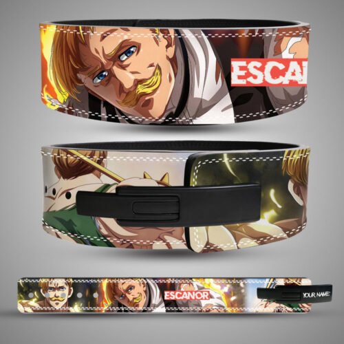Escanor inspired anime leather lifting belt for squats deadlifts and powerlifting