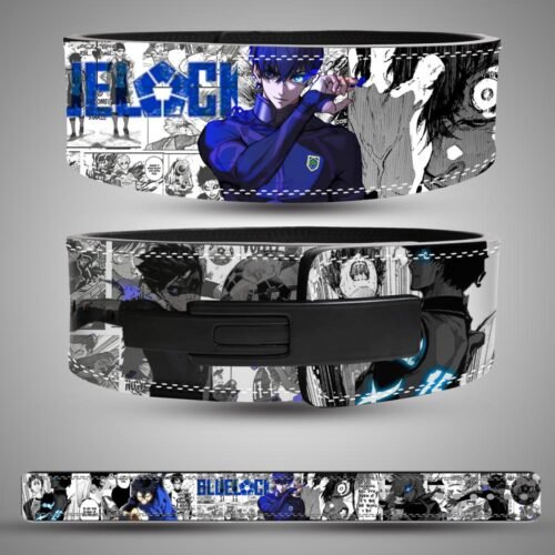 Isagi Yoichi Blue Lock powerlifting belt for heavy squats and deadlifts.