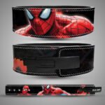 Custom split leather 13mm Web Slinger superhero weightlifting lever belt.