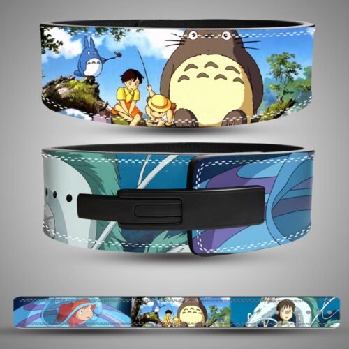 Studio Ghibli Totoro and Spirited Away powerlifting belt for heavy squats.
