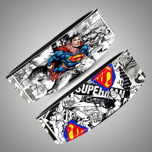 Superman superhero gym belt with black lever buckle