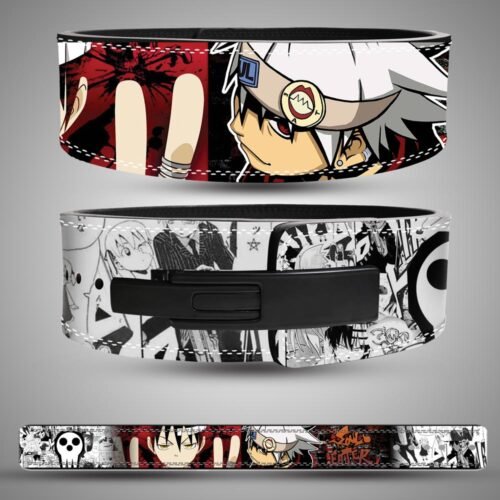 Soul Eater anime leather lifting belt for squats deadlifts and powerlifting