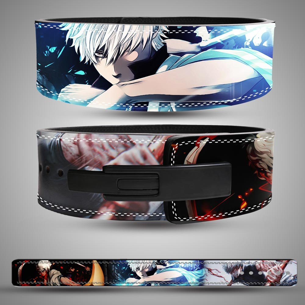 Gintoki Sakata anime weightlifting belt. Custom split leather 13mm Gintoki Sakata anime weightlifting belt.