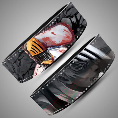 Chainsaw Man anime lifting belt with premium leather construction