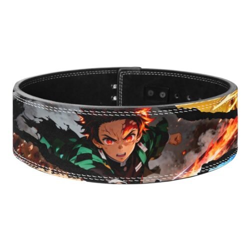 Front view of Tanjiro Kamado Anime Weightlifting Lever Belt