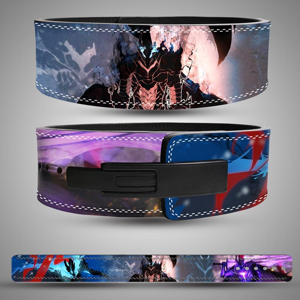 igris-shadow-knight-weightlifting-lever-belt-front-back.webp Igris Shadow Knight Weightlifting Lever Belt with premium leather and lever buckle