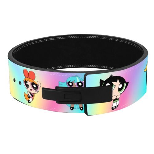 Front view of Powerpuff Girls weightlifting lever belt