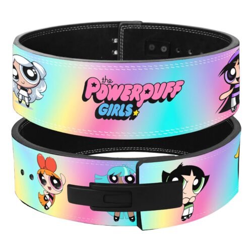Powerpuff Girls Weightlifting Lever Belt featuring colorful cartoon artwork.