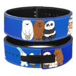 We Bare Bears Weightlifting Lever Belt featuring Grizzly, Panda, and Ice Bear artwork.