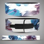 Batman and Joker weightlifting lever belt with blue and purple watercolor splash artwork