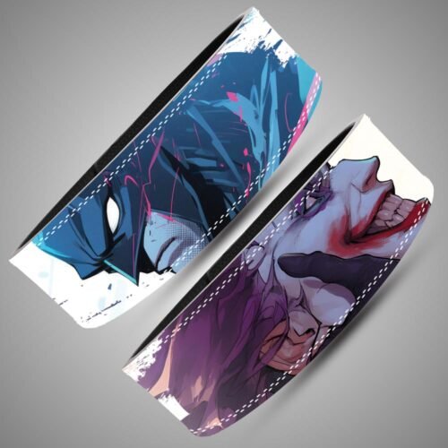 Side profile of Batman and Joker weightlifting belt showing 13mm split leather thickness