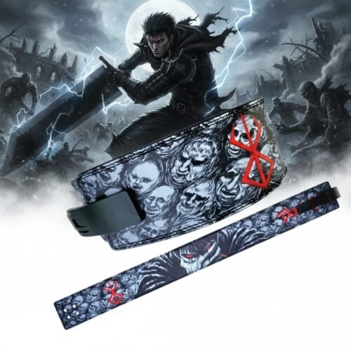 Berserker Fury skull and demon mask belt for squat training