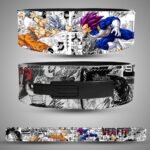 Goku vs Vegeta anime lever belt with manga panel collision artwork