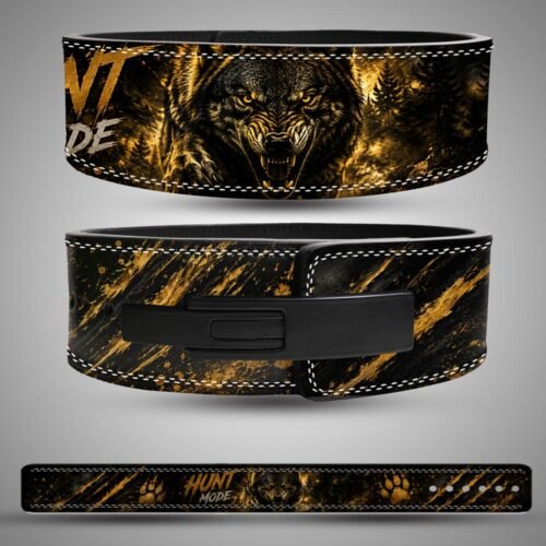 Front view of Hunt Mode Wolf weightlifting lever belt