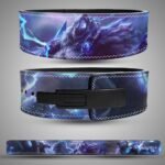 Volibear weightlifting lever belt with League of Legends lightning storm artwork