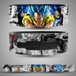 Gogeta Blue Fusion anime lever belt with Goku and Vegeta manga panel artwork
