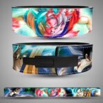 Goku Blue Surge weightlifting lever belt with Super Saiyan Blue portrait artwork