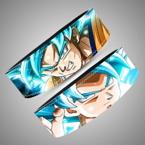Side profile of Goku Saiyan Pride anime lever belt showing 13mm split leather thickness